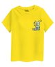 Guugly Wuugly Pure Cotton Half Sleeves Robot Printed Skin Friendly Tee - Yellow