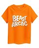 Guugly Wuugly Super Soft Combed Compact Cotton Knit Half Sleeves Beast Arctic Text Printed Skin Friendly Tee - Orange