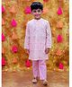 KID1 Full Sleeves Floral Printed Kurta With Solid Pyjama Set - Pink