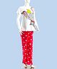 Bella Mama Disney Cotton Knit Half Sleeves Night Suit With Dumbo Graphics - White & Red