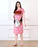 Bella Mama Disney Cotton Knit Half Sleeves Polka Dot Printed Nighty With Minnie Mouse Graphics - Pink