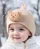 Ziory Bear Design Winter Cap -Beige