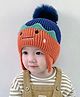 Ziory Pom Pom Knitted Cartoon Winter Cap - Multicolour