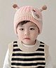 Ziory Knitted Snail Pattern Winter Beanie Cap - Light Pink