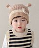 Ziory Knitted Snail Pattern Winter Beanie Cap - Brown