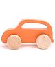Wooden Push Toy Orange Car Fun Play - Orange