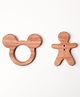 OpaToys Natural Wooden Neem Teethers - Mickey Mouse and Human For 0 to 24 Months Babies (2 Pieces) 