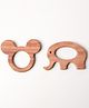OPA Toys Natural and Chemical-Free Neem Wood - Mickey Mouse and Elephant Neem Teether (2 Piece)