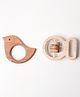 OPA Toys Wooden Handmade Sensory Stimulating -  Parrot Teether & Grasping Rattle For Born Babies (2 Piece)