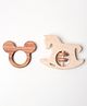OPA Toys Wooden Handmade Sensory Stimulating -   Mickey Mouse Teether & Unicorn Rattle For Born Babies (2 Piece)