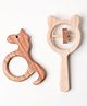 OPA Toys - Wooden Sensory Toy Set (2 Pcs)  Unicorn Neem Teether & Bear Neem Rattle for Infants 3+ Months