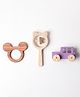 OPA Toys New Born Gift Set - Wooden Mickey Mouse Teether, Bear Rattle and  Racing Violet - JEEP Push & Pull Toy ( 3 Pieces)