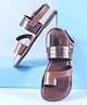 Pine Kids Velcro Closure Kolhapuri Chappals - Brown