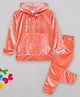 Sheer Love Velvet Hoodie With Pant -Onion Pink