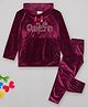 Sheer Love Velvet Hoodie With Pant -Wine