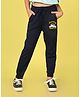 NUSYL Cotton Blend Full Length Dreaming About It Text Printed Joggers - Navy Blue