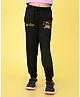 NUSYL Cotton Blend Full Length Be Cool Text Printed Joggers - Black