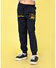 NUSYL Cotton Blend Full Length Be Cool Text Printed Joggers - Navy Blue