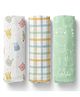 Haus & kinder Jungle Jigsaw Collection 100% Organic Cotton Muslin Swaddle Pack Of  3