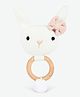 haus & kinder 100% Cotton Cover Knitted Rattle Toy, Natural Pink, Mint - Length 12 cm