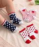 Cute Walk by Babyhug Knit Ankle Length Socks With Heart Design Pack of 3 - Black White & Red