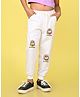 NUSYL Cotton Blend Full Length Cute Girls Printed Joggers - White