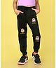 NUSYL Cotton Blend Full Length Cute Girls Printed Joggers - Black