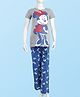Bella Mama Cotton Knit Half Sleeve Night Suit With Minnie Mouse Graphics - Grey & Blue