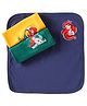 Babyhug Disney Cotton Interlock Kint Hand & Face Towels with Disney Princess Graphics L 28 x H 28 cm Pack Of 3 - Green & Blue