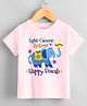 KNITROOT Diwali Theme Half Sleeves Happy Diwali Text & Elephant Printed Tee - Pink