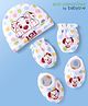 Babyoye Disney Caps Mittens & Booties With 101 Dalmatians Graphics White -Diameter 10 cm