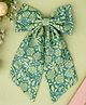 Knotty Ribbons Oversized Floral Sailor Bow Alligator Hair Clip - Forest Green