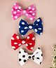 Knotty Ribbons Set of 4 Bow Designed Alligator Hair Clips - Pink Blue White & Red