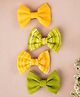 Knotty Ribbons Set of 4 Bow Designed Alligator Hair Clips - Yellow & Green