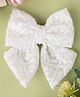 Knotty Ribbons Bow Designed Alligator Hair Clip - White