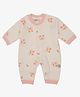 A Toddler Thing Cotton Full Sleeves Rabbits & Carrot Printed Romper - White & Peach