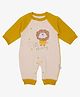 A Toddler Thing Cotton Full Sleeves Lion & Its Shinning Text Printed Romper - Mustard & White