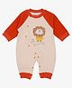 A Toddler Thing Cotton Full Sleeves Lion & Its Shinning Text Printed Romper - Orange &  White
