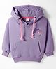 Olio Kids Fleece Knit Full Sleeves Hooded Sweatshirt With Fruit Print & Kangaroo Pockets - Purple
