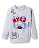 Olio Kids Cotton Knitted Full Sleeves Sweatshirt With Text Print - Grey