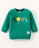 Zero Cotton Knit Full Sleeves Text Printed T-Shirt - Green
