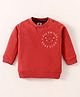 Zero Cotton Knit Full Sleeves  Text Printed T-Shirt - Red
