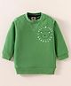 Zero Cotton Knit Full Sleeves  Text Printed T-Shirt - Green