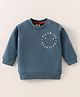 Zero Cotton Knit Full Sleeves  Text Printed T-Shirt - Blue