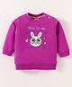 Zero Cotton Knit Full Sleeves Text & Cat Printed T-Shirt - Dark Pink
