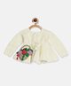 MayRa Knits Full Sleeves Hand Knitted Floral Designed Crochet Dress - White