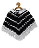 MayRa Knits Hand Knitted Self Designed Crochet Poncho - Black