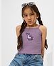 The Souled Store Cotton Sleeveless Pure Magic Embroidery Printed Top - Lavender