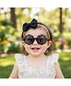Polka Tots Solid Bow Headband & Floral Sunglasses Set - Black