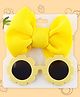 Polka Tots Solid Bow Headband & Floral Sunglasses Set - Yellow
